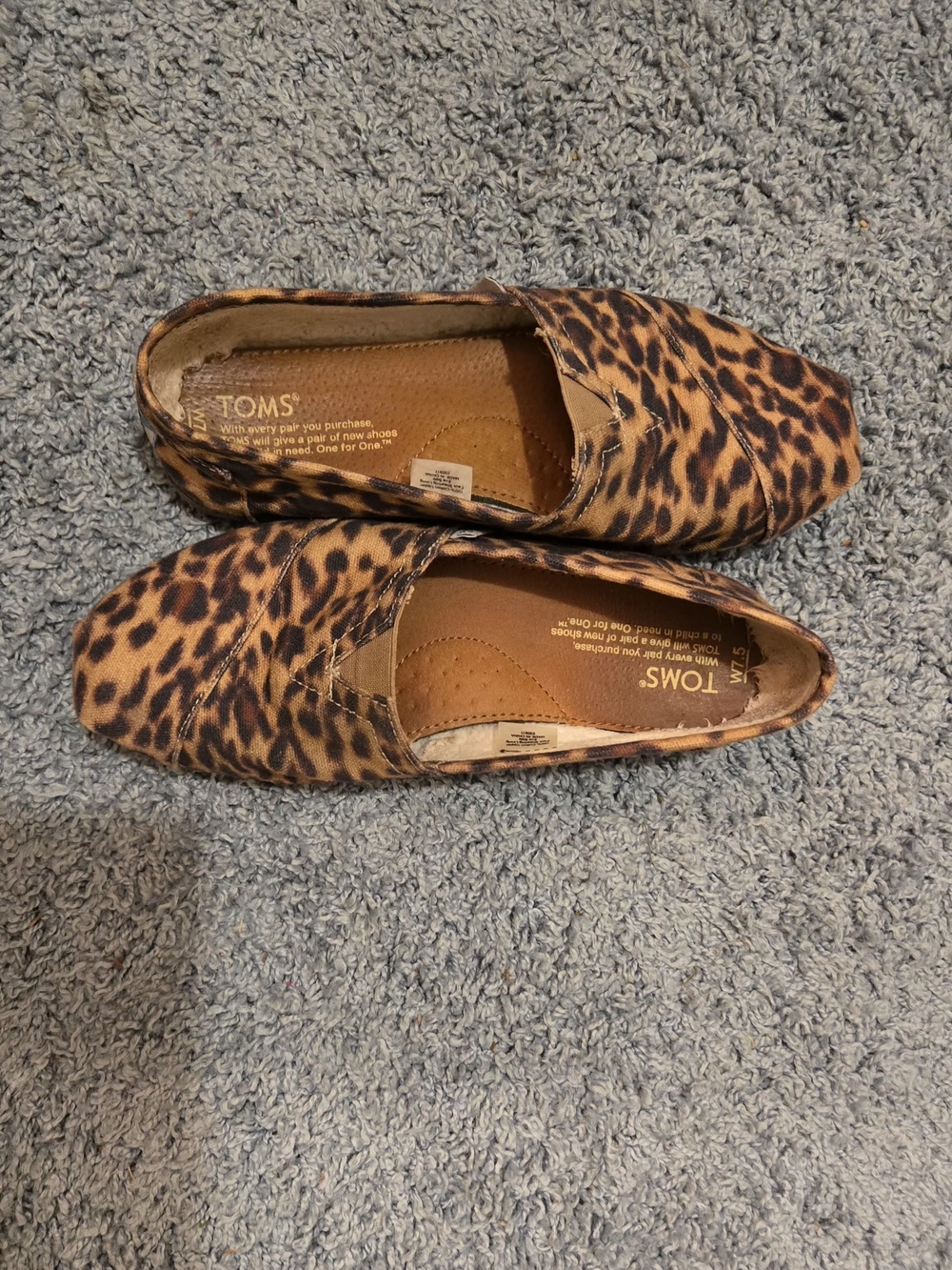 Toms Leopard-Print Canvas Slip-Ons in Brown and Black